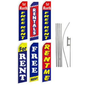Real Estate Rent 2 Own Variations Swooper Advertising Banner Flag Pole Kits - Picture 1 of 9