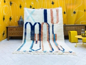 Marokkanischer Handgeknüpfter Teppich Beni Ourain Rug Berber Wollteppich Marokkanisch Dekorteppich CustomR - Bild 1 von 5