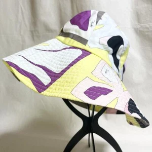 EMILIO PUCCI Sombrero de Cubo Sombrero de Algodón Precioso Multicolor Patrón Regular Japón - Imagen 1 de 9