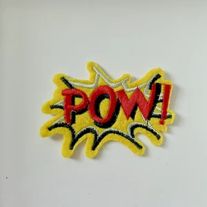 POW FIGHT SUPERHERO EMBROIDERED APPLIQUÉ PATCH SEW OR IRON ON NOVELTY - Picture 1 of 1