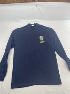 New York Police Department Adult S, Long Sleeve Mock Neck Navy W/Yellow Logo New - Picture 1 of 5