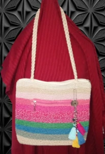 The Sak 30 Anniversary Spring Boho Crochet Stripe Crossbody Bag Never Used - Picture 1 of 6
