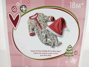 American Girl Bitty Baby Hearts & Pines Holiday PJ's Pajamas - Picture 1 of 9