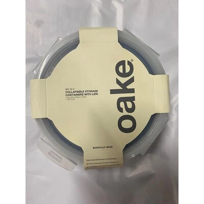 Oake 2-Pieces Round Collapsible Food Storage Containers With Lids NEW - Image 1 of 3