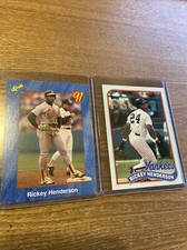 RICKEY HENDERSON 1989 Topps BOX BOTTOMS #F & 1991 Classic #T72 Baseball (x)