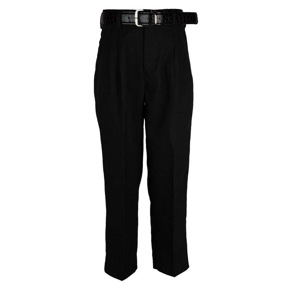 Boys Husky Black or White Pant 210H- Pleated Dress Slacks With Belt  8H to 20H - Image 1 of 1