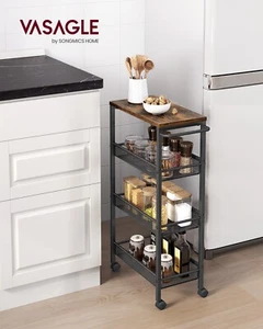 VASAGLE 4-Tier Trolley, Space-Saving Kitchen Cart , LRC033 - Picture 1 of 18