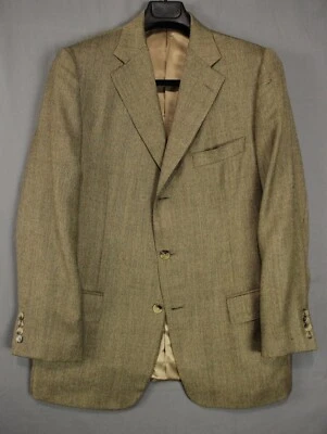 SAMUELSOHN Tan Green Woven Texured Tweed SPORT COAT Jacket Blazer 40R Foto 1 de 4