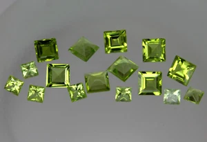 1x Natural Peridot Gemstone Loose Square VS Best Pakistan Green 4x4 6x6 mm - Picture 1 of 9
