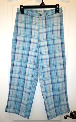 Pantalón capri Cherokee Multi Azul a Cuadros Talla 8 Entrepierna 22" Foto 1 de 4