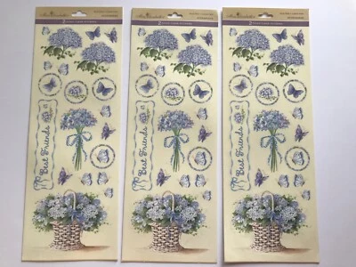 Lote de pegatinas álbum de recortes Miss Elizabeth hortensias hojas de dos caras tarjetas de flores Foto 1 de 4