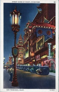 Postal nocturna de escena callejera de la ciudad de China 4A-H850 sin publicar - Imagen 1 de 2