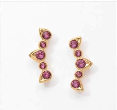 💎Pendientes de cristal con piedras de toque enchapados en oro rosa nuevo estado Foto 1 de 4