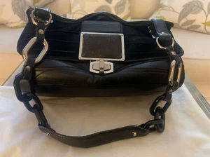 BALENCIAGA Turn Lock Chain Shoulder Bag Black Leather New Lower Price - Picture 1 of 7