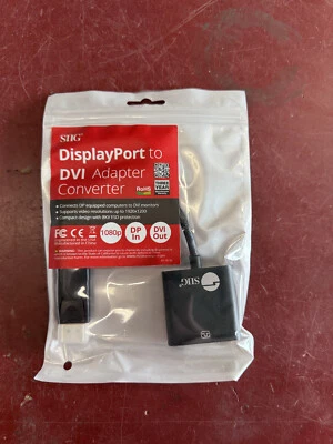 15X NEW Siig CB-DP0P11-S1 DisplayPort to DVI Adapter Converter Video Cable - Image 1 of 4