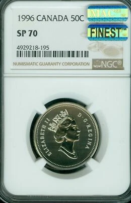 1996 CANADA 50 CENTS NGC MAC SP70 SPECIMEN FINEST GRADED SPOTLESS * - Image 1 of 2