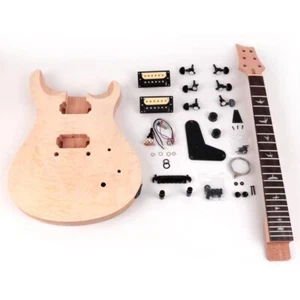 6-String DIY Electric Guitar Kit Maple Neck Mahogany Body Rosewood Fingerboard - Picture 1 of 6