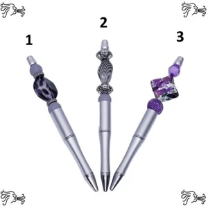 Silver Beaded Pens Includes Pouch and Ink Refill - Picture 1 of 7