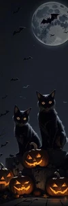 Midnight Watchers Bookmark - Black Cat - Halloween - Pumpkin - Picture 1 of 2
