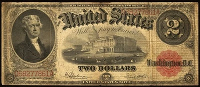 FR. 60 1917 $2 TWO DOLLARS LEGAL TENDER UNITED STATES NOTE - Image 1 of 4