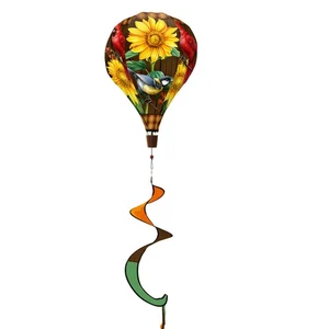 Briarwood Lane Fall Birds and Sunflowers Hot Air Balloon Spinner - Picture 1 of 2