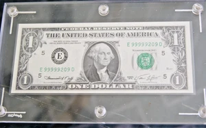 1974 $1 FRN Fancy Serial Number 99999209 Rare 9s Crisp Unc - Picture 1 of 4