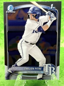 Emilien Pitre - 2025 Bowman Prospect #BCP-83 Tampa Bay Rays - 1st Bowman - Picture 1 of 11