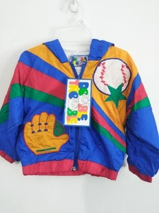 VTG 80's 90's Retro Color Block Kids BOYS /TODLER Windbreaker Jacket SIZE 3T NEW - Picture 1 of 6