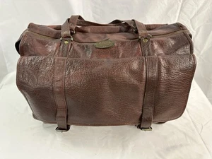 VTG 80's Large Overland Outfitters Weekender Leather Duffle Travel Carry-on Bag - Picture 1 of 15