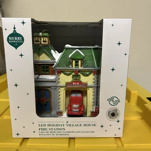 New 2024 Merry Moments Aldi Fire Station LED Holiday Village House Christmas - Picture 1 of 6