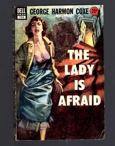 THE LADY IS AFRAID by GEORGE HARMON COXE, Dell Book #734, 1940, VINTAGE PB - Bild 1 von 3