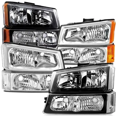 Par de faros para Chevy Silverado 1500 2500 3500 2003-2006 luces de parachoques diestro y derecho Foto 1 de 4