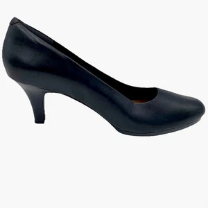 Zapatos de tacón clásicos de cuero negro artesanales Clarks para mujer 12M Active Air - Imagen 1 de 13