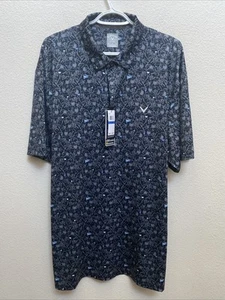 NEW Callaway Men's XL Black Golf Graphic Print Polo Shirt NWT $80 - Picture 1 of 10