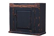 PRIMITIVE PAINTED PINE COUNTRY DRY SINK CABINET FARMHOUSE RUSTIC BLACK CUPBOARD 