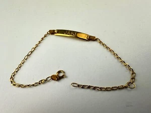 9ct .375 Yellow Gold Identity Bracelet “Jake” Length 7” Approx Ship Worldwide - Picture 1 of 11