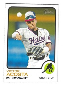 VICTOR ACOSTA FCL NATIONALS 2022 TOPPS HERITAGE MINOR LEAGUE SP CARD #217