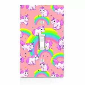 Pink Rainbow Unicorn, Light Switch Cover, Outlet, Home Decor, Night Light, Knob - Picture 1 of 12