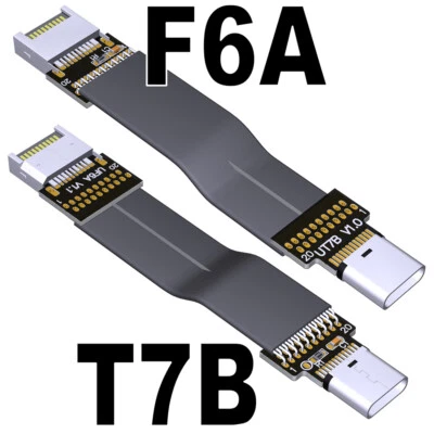 1pc USB3.2 Type C Female To Type E Male Extension Internal USB 3.2 Flat Cable - Image 1 of 4