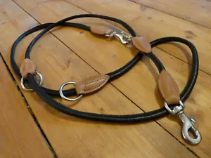weiche, runde Lederleine 2-farbige Hundeleine 8 mm x 2 m - Bild 1 von 2