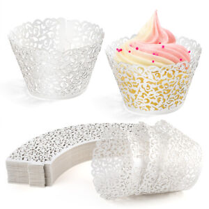 200PCS Lace Cupcake Wrappers Liners Muffin Tulip Case Bake Cake Paper Baking Cup