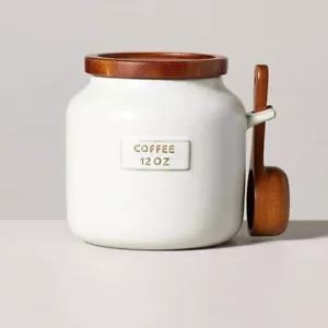 12oz Stoneware Coffee Canister with Cream/Brown - Hearth & Hand™ with Magnolia - Picture 1 of 5