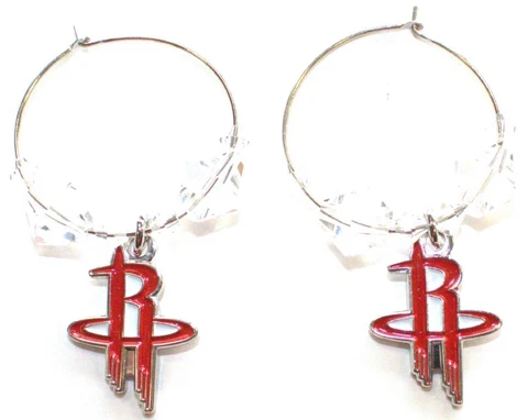 Houston Rockets Hoop Beaded Earrings Cover