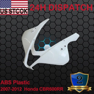 ABS Unpainted Front Upper Head Cowl Nose Fairing For 2007-2012 Honda CBR600RR - Image 1 of 4