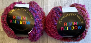 2 Plymouth Yarn Rimini Rainbow Italian Collection Skeins Color #21 Multi Color - Picture 1 of 3