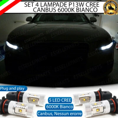 KIT LAMPADE POSIZIONE / DIURNE P13W LED DRL AUDI A4 B8 CANBUS NO AVARIA BIANCO - Immagine 1 di 3