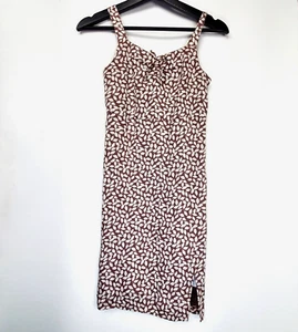 Abercrombie Kids Girls floral Sun Dress Size 9/10 Brown Midi Cute Summer New - Picture 1 of 9