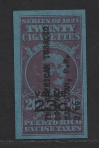$US/Puerto Rico 1951 Cigarette Revenue 20 @ 19c, 23c o/p - Bild 1 von 2