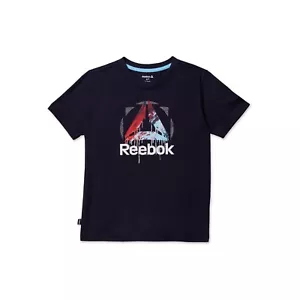 Camiseta Reebok Niños Manga Corta Estampado Gráfico Azul Marino Talla: XS 4/5 NUEVA NUEVA CON ETIQUETAS - Imagen 1 de 2