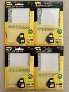 SEALED 80 Post-it MULTI-USE LABELS 6250-ND 2 Designs 2.75 x 3.75” Laser/Inkjet - Picture 1 of 3